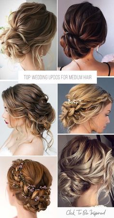 Top Wedding Updos For Medium Hair: 33 Chic Ideas ❤ Wedding updos for medium hair always look trendy and romantic. Pick the most appropriate variant of wedding hairstyles from our new list! #weddingforward #wedding #bride #weddinghairstyles #WeddingHair #WeddingUpdosForMediumHair Updos For Medium Hair Wedding, Medium Hair Wedding, Wedding Updos For Medium Hair, Medium Hair Up, Bridemaids Hairstyles, Medium Length Updo, Wedding Hairstyles For Medium Hair, Formal Hairstyles For Long Hair, Wedding Hairstyles Medium Length