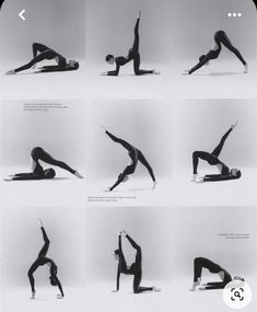 an image of a woman doing yoga poses on her stomach and arms in different positions