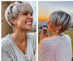 2023 Pixie Hair Trends, Blonde Pixie Hair, Growing Out Short Hair Styles, Blonde Pixie Haircut, Haircut For Thick Hair