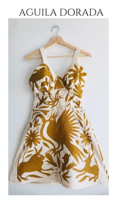 As Featured in Our Instagram Account. Sexy Gold Otomi Dress. - Etsy Outfit Mexicano, Mexican Clothing, Fiesta Dress, San Ysidro, Dress Name, Delicate Clothes, Mexican Outfit, Coachella Fashion, Handmade Sellers