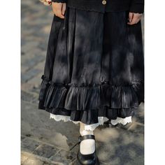 Summer Ruffled Black Skirt Material: 100% Polyester Size: Free Size Color: Black Applicable Season: Spring, Summer, Fall Dance Pants Hip Hop, Muslim Outfits Casual, Dance Pants, Muslim Outfits, Solid Color Shirt, Pullover Shirt, Outfits Casual, Cardigan Tops, Black Skirt