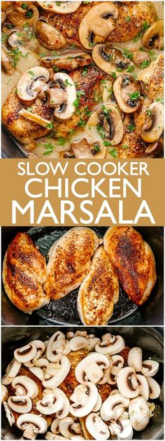 slow cooker chicken marsala is an easy and delicious meal that's ready in under 30 minutes