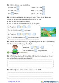 the worksheet for children's math skills