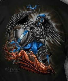 warrior archangel michael tattoo - Google Search Angel Warrior Tattoo, Police Tattoo, Archangel Michael Tattoo, St Michael Tattoo, Michael Tattoo, Shield Tattoo, Spartan Tattoo