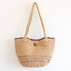 Elena Handbags Natural Cotton Flax Basket Shoulder Bag Casual Beige Bags Made Of Natural Fiber, Casual Beige Bag Made Of Natural Fiber, Casual Everyday Bags Made Of Natural Fiber, Casual Beige Bag In Natural Fiber, Casual Beige Natural Fiber Bag, Casual Handwoven Beige Bag, Casual Beige Handwoven Bag, Beige Cotton Shoulder Bag For Vacation, Vacation Beige Cotton Shoulder Bag