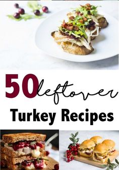 the cover of 50 leftover turkey recipes