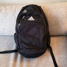 Adidas Backpack, 4 Zipper Pockets, Computer Sleeve. 20x14in. Nwot Smoke And Pet Free Home! Bundle And Save Or Make An Offer! Lots Of Adidas Stuff In Closet. Adidas Black Backpack, Adidas Backpack For Students, Adidas Backpack For Students, Back To School, Adidas Black School Bag, Adidas School Bags, Adidas Backpack Aesthetic, Volleyball Wishlist, Black Backpack Outfit, Black Backpack School