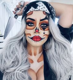 Clown Makeup Halloween, Halloween Makeup Sugar Skull, Makeup For Halloween, Make Up Halloween, Eyes Eyeliner, Makeup Scary, Cute Halloween Makeup, Special Makeup, Halloween Makeup Inspiration