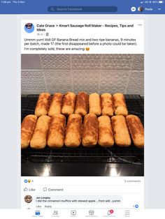 a bunch of food that is on top of a rack in front of a facebook page