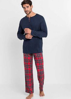 A long sleeve PJ top with buttoning beneath the collar and classic checked bottoms. Machine washable. 100% Cotton. Keep away from fire.Brand: bonprix Christmas Nightwear, Beauty Sale, Christmas Women, Kids House, Nightwear, Tartan