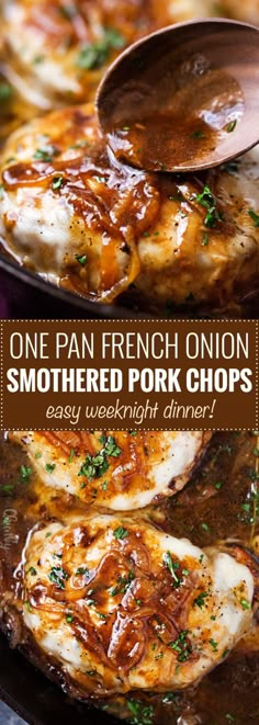 one pan french onion smothered pork chops are the perfect weeknight dinner