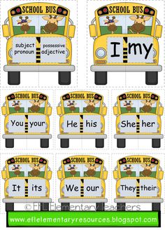 school bus cut outs with the words i'm my