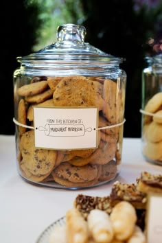 some cookies and crackers are on a table