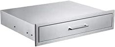 a silver metal drawer with two drawers