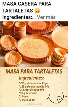 an advertisement for some kind of tartilla pies on a table with other pastries