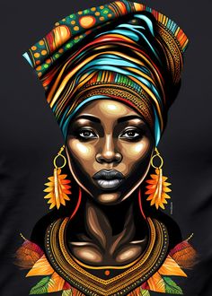 African Art Projects, Africa Art Design, African Artwork, African Women Art, Afrique Art, African Paintings, Afrikaanse Kunst, African Art Paintings, Women Poster