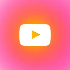 an orange and pink background with a white play button