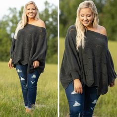 This sweater will give you all the warm feelings! It is so soft and comfortable for all day wear! It has a sweet design that can be worn for so multiple occasions, and has a figure-flattering fit you're sure to love! This cute sweater has a stitched cuff with a poncho style look. Not to mention how cute the scalloped pattern is! Wear this sweater off the shoulder with skinnies and booties for the perfect look! 
Material has a fair amount of stretch.
Kim is 5'6" and a size 12/14. S Comfortable Stretch Sweater For Fall, Comfy Soft Knit Sweater With Cozy Fit, Comfy Cozy Fit Soft Knit Sweater, Slouchy Knit Sweater For Loungewear, Oversized Textured Knit Comfortable Sweater, Oversized Textured Knit Sweater, Slouchy Soft Knit Sweater For Loungewear, Comfy Cozy Fit Gray Sweater, Casual One Size Soft Knit Sweater