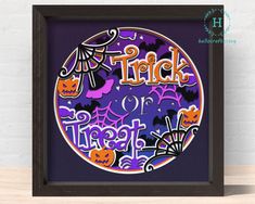 3D TRICK OR TREAT Svg, Halloween Shadow Box Svg, Cricut Files, Cardstock Svg, Silhouette Files - HelloCrafterSvg Cricut Projects Halloween, Cricut Cardstock, Halloween Shadow, Halloween Shadow Box, Halloween Svg Files, Trick Or Treat Svg, Shadow Box Svg, Cricut Halloween, 3d Shadow Box