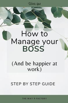 the title for how to manage your boss and be happier at work step by step guide