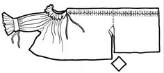 an image of a bag with clothes hanging on the line next to it, and another drawing in black and white