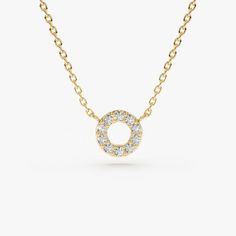 Diamond Circle Necklace / 14k Gold Mini Diamond Circle / Open Circle Necklace / Layering Diamond Necklace / Bridesmaid Gift / Gift for Her Features * Made to Order.  * Gold KT: 14K Solid Gold * Choice of Gold Color: Rose Gold, Yellow Gold, White Gold * Height & Width: 7MM x 7MM * Round Diamond: 10 pcs 1.25MM * Total CTW: 0.10ctw * Diamond Color-Clarity: G Color Si Clarity  * Setting Type: Prong * Ready to Ship in 3-5 Business Days ▶ See more of our Diamond Necklace - http://etsy.me/2mqa6O1 ▶ See Elegant Custom Round Necklace In 14k Gold, Elegant Yellow Gold Custom Necklace With Round Pendant, Elegant 14k Gold Round Pendant Custom Necklace, Yellow Gold Diamond Necklace With Clavicle Chain, 14k Yellow Gold Round Cut Necklace, Yellow Gold Round Cut Necklace For Gift, Dainty Yellow Gold Round Cut Necklace, Dainty Yellow Gold Necklace, Elegant Round Custom Necklace With Adjustable Chain