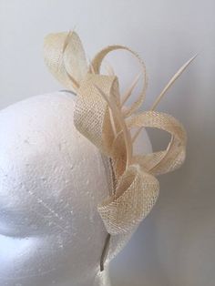 Yellow Fascinator, Cream Fascinator, Sinamay Fascinator, Metal Headband, Silver Headband, Metal Headbands, Australia Post, Pink Orchids, Love Hat