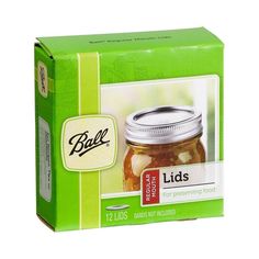 ball glass jars with lids, 12 - ounces pack of 2 / carton