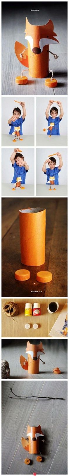 the process of making an origami sculpture with orange paper and scissors, is shown here