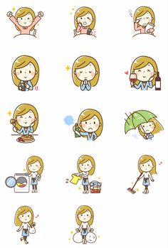 an image of various women doing different things on the screen, including umbrellas and other items