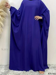 Katykey - Sophisticated Batwing Sleeve Kaftan Abayas: Exquisite Loose Maxi Length Dress for Women Batwing Sleeve, Dress For Women, Bat Wings, Autumn Summer, Summer Fall, Amazon Tiktok, Ramadan, Dress Length, Collar Styles