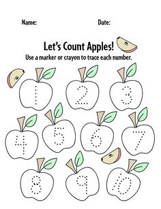 an apple counting game for kids to learn how to count the numbers in each number