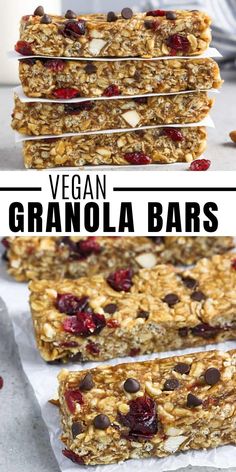 granola bars stacked on top of each other