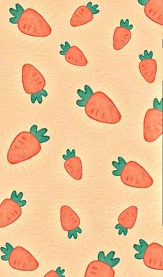 an orange background with carrots on it