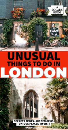 the front cover of unusual things to do in london, including an image of a building