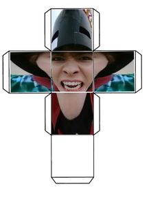 a cross with an image of a person wearing a helmet