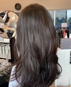 Dark Hair And Pale Skin, Plain Brown Hair, Cool Dark Brown Hair, Straight Dark Brown Hair, Brown Hair Inspiration, Perfect Blonde Hair, Black Hair Balayage, Brown Hair Looks, Brown Hair Inspo