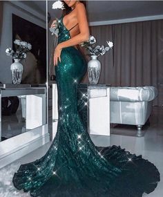 Women's Mermaid Dark Green Sequin Prom Dress, Sweep Train Open Back Elegant Prom Dresses Unique, Prom Dresses Unique, Sequin Mermaid Prom Dress, Champagne Prom Dress, Navy Blue Prom Dresses, Prom Dresses Long Pink, Prom Dresses Long Mermaid, Prom Girl Dresses, Dresses Unique