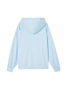 Details: Long sleeve hoodie in baby blue Dropped shoulder Ribbed trim and cuff Custom graphic embroidery at chest Slit pockets at waist Oversized fit Pair with Baby Blue Cut-Out Lounge Pants Materials & Care: 83.6% Cotton, 16.4% Polyester Hand wash | Dry clean Do not bleach Size & Fit: Model is 5'7", Bust 32, Waist 24, Hips 35, wearing a size S Item #: LL1SW16 Hoodie Template, Cozy Nature, Matching Hoodies For Couples, Light Blue Sweatshirt, Light Blue Hoodie, Graphic Embroidery, Off-white Logo, Plain Hoodies, Matching Hoodies