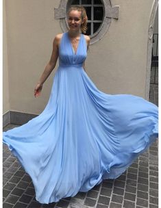 Shop simple chiffon long halter long blue formal dress for wedding online. Sheprom custom high quality formal, party, casual & more style dresses to fit your special occasions. Cyan Blue Dress, Dresses With Ruffles, Chiffon Evening Dresses, Cyan Blue, Blue Bridesmaid Dresses, Pageant Dress, Outfit Trends, Blue Bridesmaids, Chiffon Prom Dress