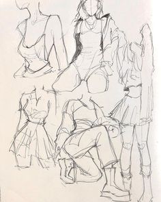 a drawing of people sitting and standing around