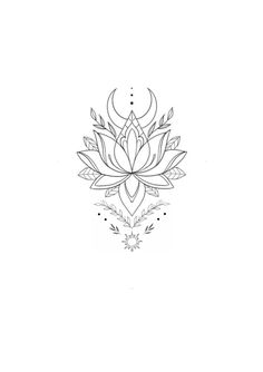 a lotus flower tattoo design on the back of a woman's shoulder and chest