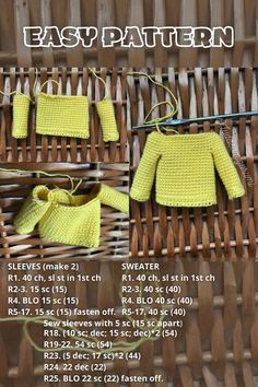 the instructions for knitting baby sweaters and booties