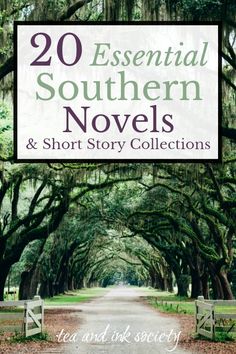 the cover of 20 essential southern novels and short story collections, featuring trees lined with spanish moss