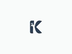 the letter k with a bird on it's head is seen in this logo design