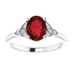 Trinity Oval Garnet Engagement Ring 14k White Gold, Celtic Knot Oval Shape Red Garnet Ring, Irish Oval Garnet Diamond Ring, Sophia Jewelry Birthstone: January Anniversary: 2 Zodiac: Pisces Celtic Knot oval natural garnet center stone with accent natural diamond set in solid 14k gold or platinum ring. RING DESCRIPTION: Center Stone Type: Natural Garnet Center Stone Shape: Oval Center Stone Color: Burgundy Brown Center Stone Quality: AAA Center Stone Measurement: 8x6mm Center Stone Carat Weight Ap Classic Red Oval Diamond Ring, Red Oval Cabochon Ring, Oval Ruby Ring For Anniversary, Red, Oval Ruby Promise Ring, Oval Ruby Ring With Red Accent Stones, Oval Red Gemstone Birthstone Ring, Oval Ruby Ring For Anniversary, Red Ruby Ring With Oval Accent Stones, Red Ruby Ring With Oval Shape And Accent Stones