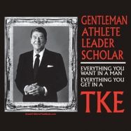 a man in a suit and tie with the words gentleman athlete leader school on it