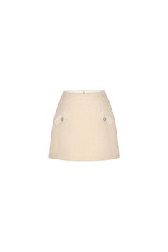 Lea A-line Button Tweed Mini Skirt | MEAN BLVD Mean Blvd, Tweed Mini Skirt, Tweed Fabric, Cream White, Timeless Style, Online Fashion, Body Types, Latest Fashion Trends, Timeless Fashion