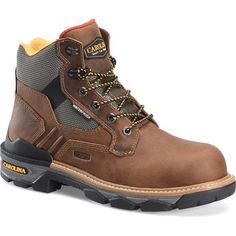 Carolina Men's Cancellor 6" Waterproof Slip Resistant Composite Toe Work Boot - Dark Brown - CA7831 On Sale Now! This Item Ships FREE! Buggywhip Hazel Leather Upper Composite Safety Toe Cap Waterproof SCUBALINER™ Mesh Lining EVA Midsole Removable AG8 Polyurethane Dual-Density Foam Footbed Electrical Hazard Rated Triple-Rib Steel Shank Cement Construction TPU Heel Stabilizer Oil & Slip Resisting Rubber Lug Outsole Slip Resisting - Soles designed and constructed with materials to meet the standard