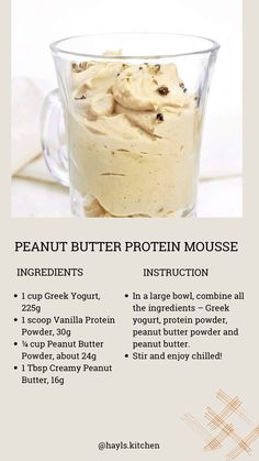 a recipe for peanut butter protein mousse